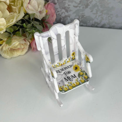 Sunflower memorial chair keepsake with personalised name