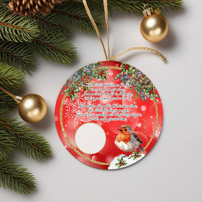 This Little Robin memorial bauble with Christmas remembrance poem