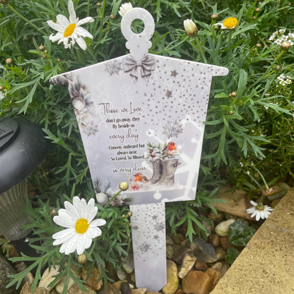 Those We Love Christmas memorial grave marker with remembrance poem
