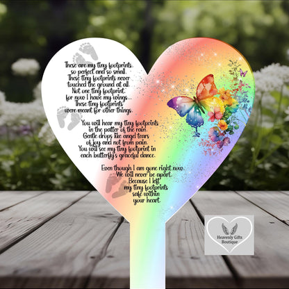 Tiny Footprints baby loss grave marker personalised with baby name