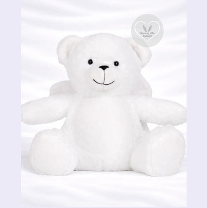 White Angel Wings Memorial Teddy Bear