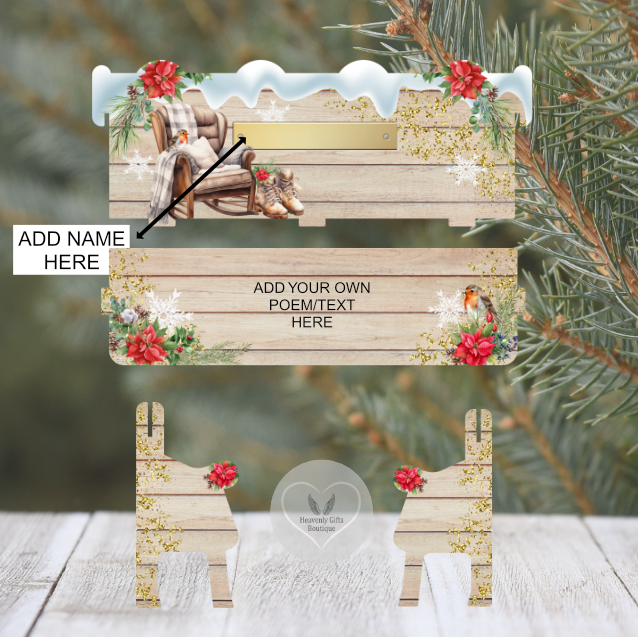 Wish You Were Here remembrance bench for remembering a loved one at Christmas